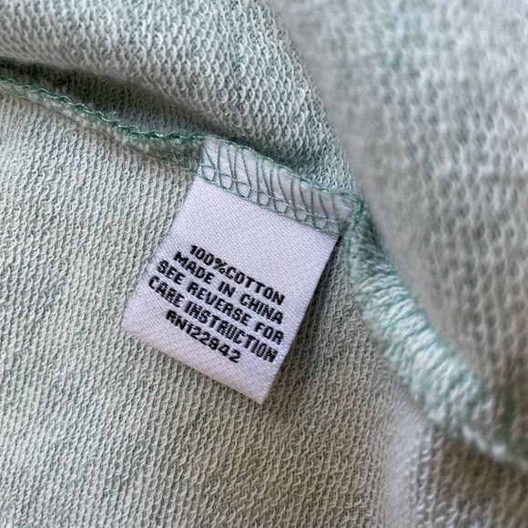 Good Fortune brand green jacket. Navy stripe details. Snap front. Size Small - Picture 5 of 8